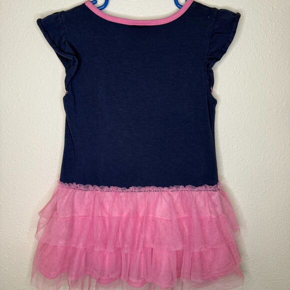 Peppa Pig Girls Tutu Dress Navy Pink 3-4Y by Nova | Ruffle Skirt & Bow Preowned - Picture 3 of 6